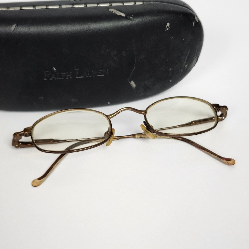 Vintage Ralph Lauren RL 630 Eyeglass FRAMES ONLY Oval Bronze Wire Italy 130